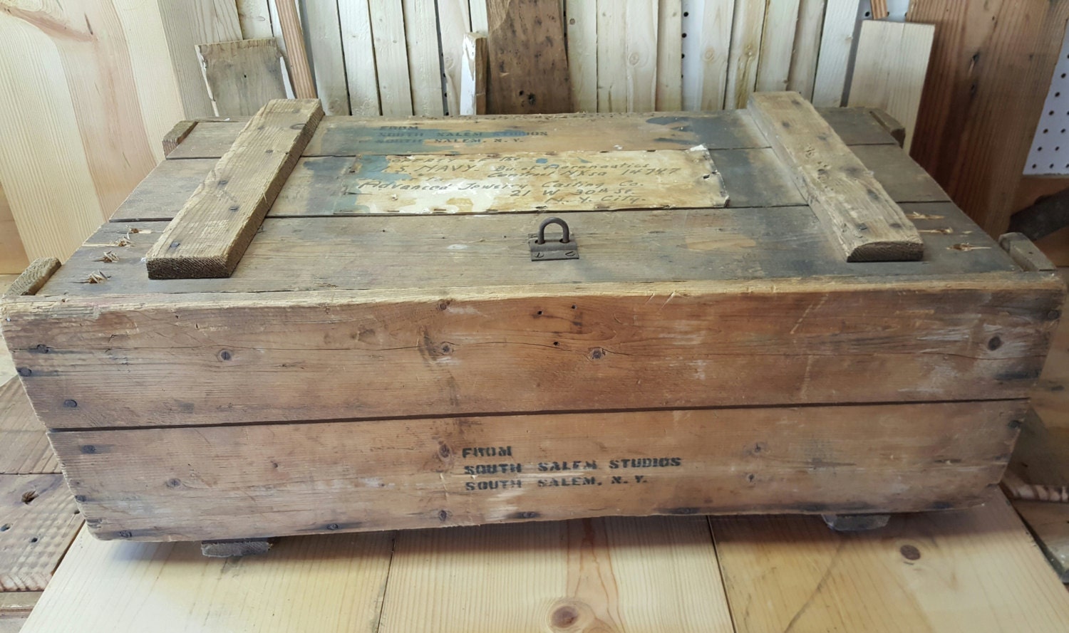 Vintage Military Crate World War 2 Storage Box Industrial War