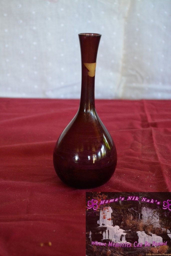 Vase Purple Glass Vintage Old Unique