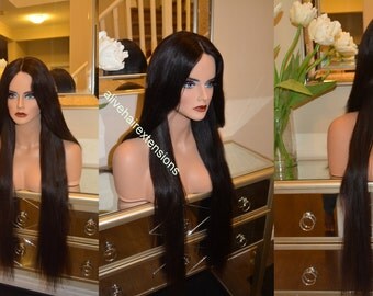 European Human Hair Wig / Custom made in 30" Long hair / Luxury quality / Re-useable guaranteed