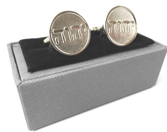 Tetragrammaton Cufflinks Hebrew Letters of Jehovah's Name, Jw Org Cuff Links Silver Tone