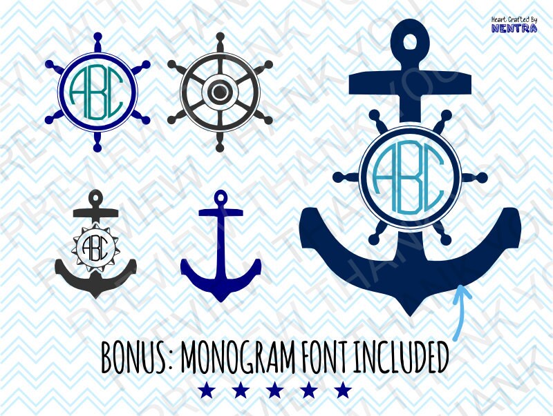 Download 80% Off Sale Nautical SVG Cut Files Circle Monogram Frame