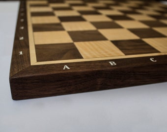 Chessboard Curly maple/Walnut with coordinates