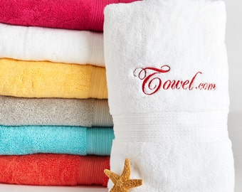 Personalized Egyptian Cotton Bath Towel, 100% Cotton | Monogrammed Gift Towel | Kassatex Bath Towel for Kids, Teens and Adults.