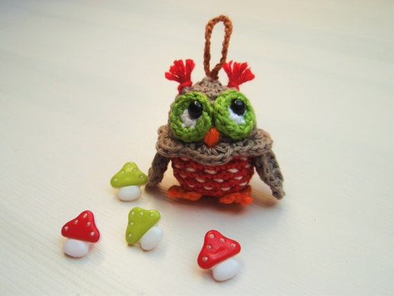 diy crochet keychain keychain, crochet crochet keychain pattern, DIY pattern, owl, owl