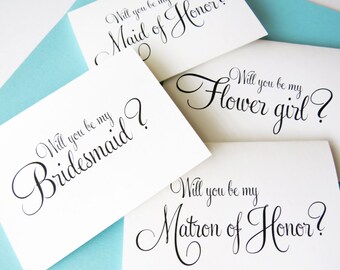 Will You By My Bridesmaid Card, Bridesmaid Proposal card, Will you be my Matron of Honor Card, Will you be my Flower Girl Card, (7ct) WFS01