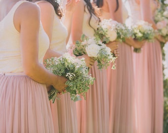 Elodie Skirt - Long Tulle Skirt, Bridesmaid Separates, Bridal Separates, Blush Ivory Navy Black, Engagement Dress, Rehearsal Dinner, Shower