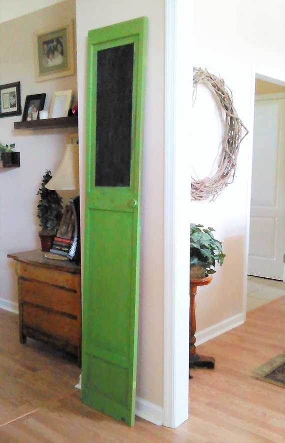 Rustic repurposed bi fold door chalkboard by MeMyselfMineDesign
