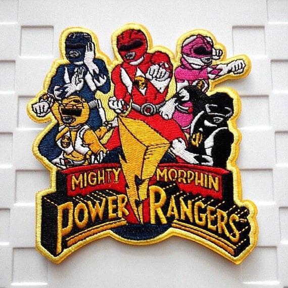 Mighty Morphin Power Rangers Iron On Patch by bearemblems on Etsy