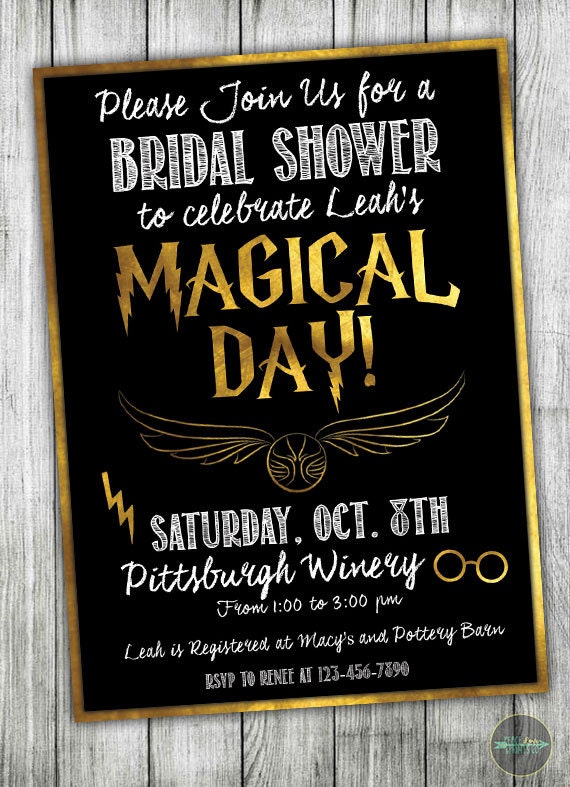 Personalized Harry Potter Bridal Shower Harry Potter Theme