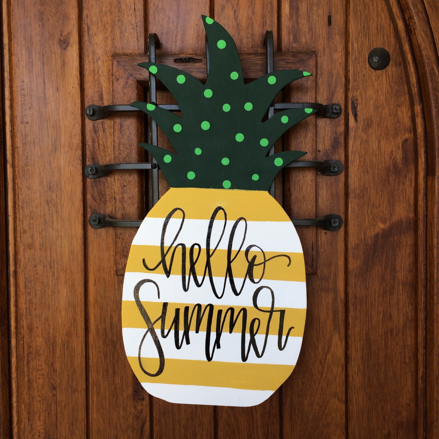 Pineapple door hanger summer hand painted door hanger wooden
