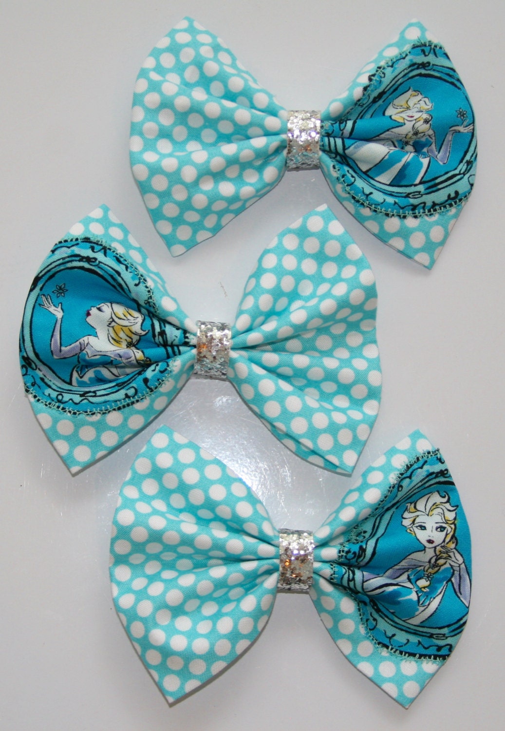 Elsa bow Frozen bow Fabric bows Disney by BellaBambinaStudio