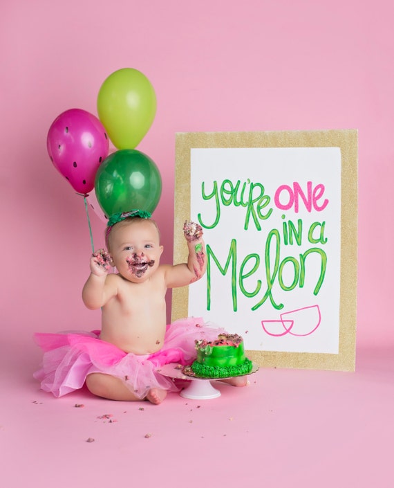 Download Watermelon Party ONE in a Melon Sign Watermelon First