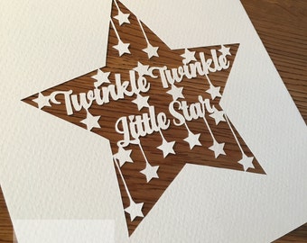 SALE - Twinkle Twinkle Little Star Commercial use paper cutting template
