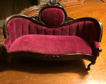 SONIA MESSER Vintage Gorgeous Victorian Rococo Sofa Dollhouse Miniature