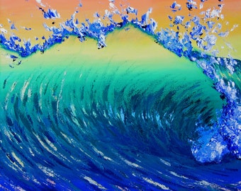 Surf Art Ocean Painting Acrylic Painting Abstract Canvas Wall