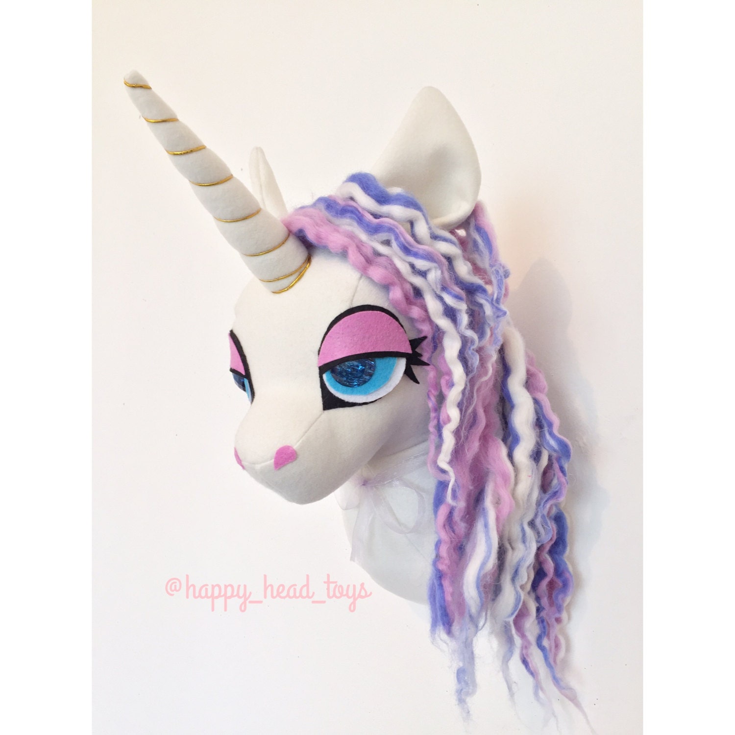 stuffed unicorn head wall mount