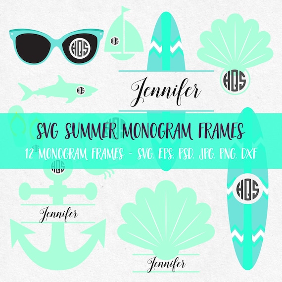Download Summer Monogram Frames Bundle Svg Monogram Svg Frames Svg