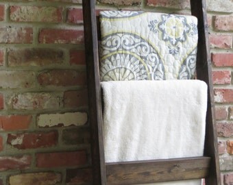 Throw Blanket Ladder, Throw Blanket Storage, Throw Blanket Rack, Blanket Ladder with 4 rungs, Easy Storage for blankets