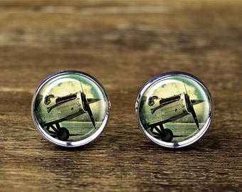 Airplane cufflinks, Plane cuffflinks, Aviation cufflinks