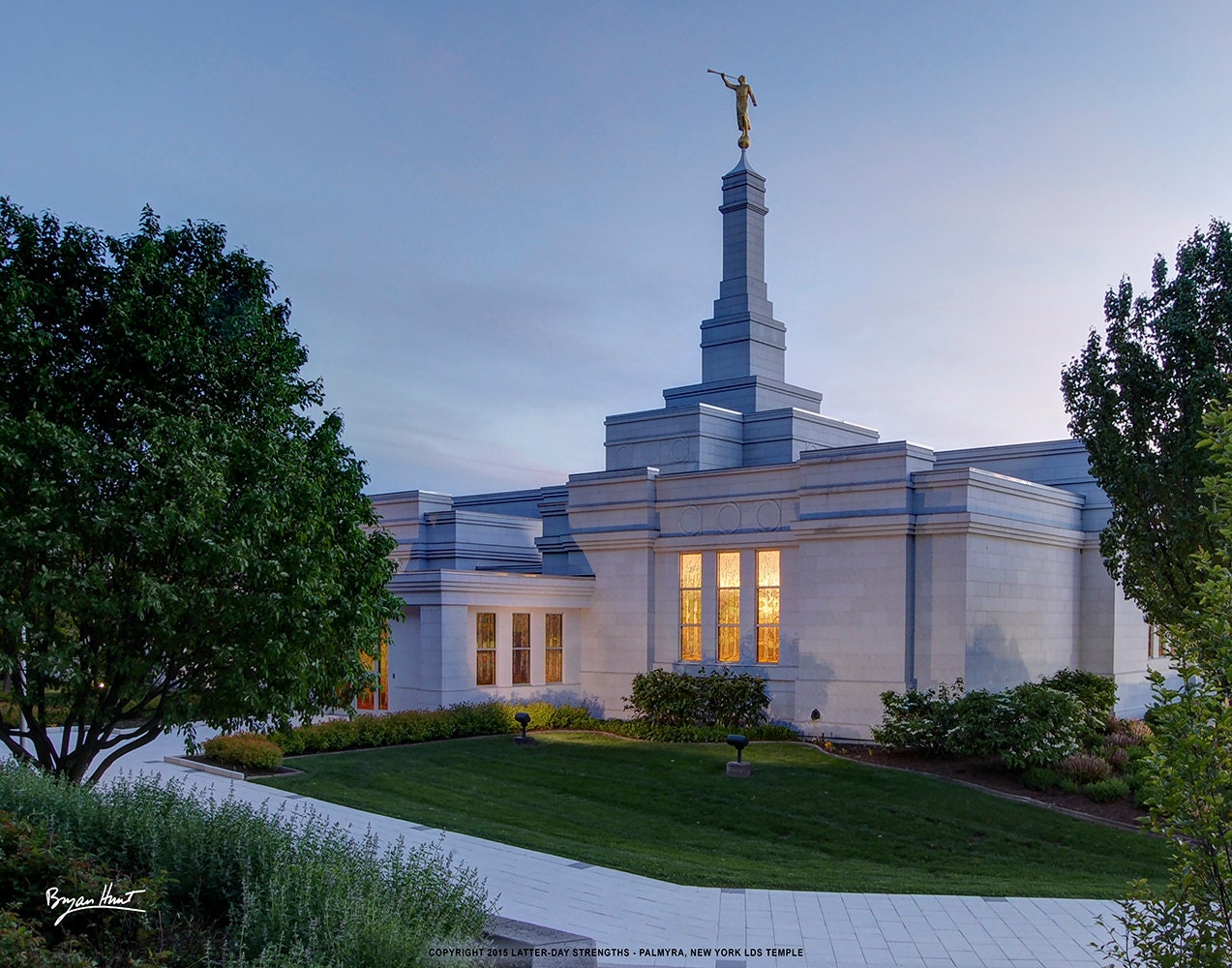 Palmyra New York LDS Temple Sunset 14 x 11 by LatterDayStrengths