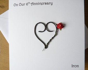6th wedding anniversary card iron 6 years marriage