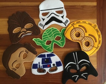 Star Wars embrodiery/felt face masks two sizes child and adult