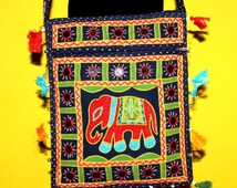Red - Banjara Embroidery Mirror Work Handmade Earrings 11