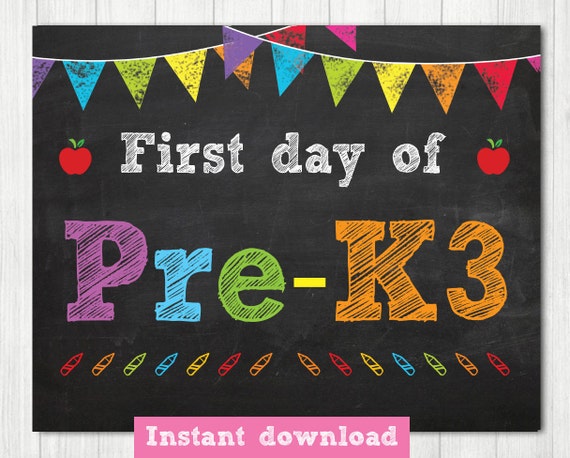 It is a graphic of Fabulous First Day of Pre K Printable Sign It is an image of Fabulous First Day of Pre K Printable Sign