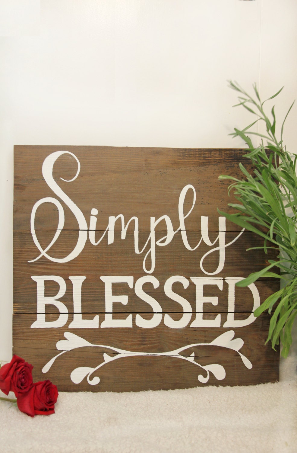 Simply blessed wooden sign home decor