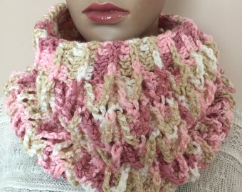 Crochet multicolor cowl, soft cowl, crochet neckwarmer