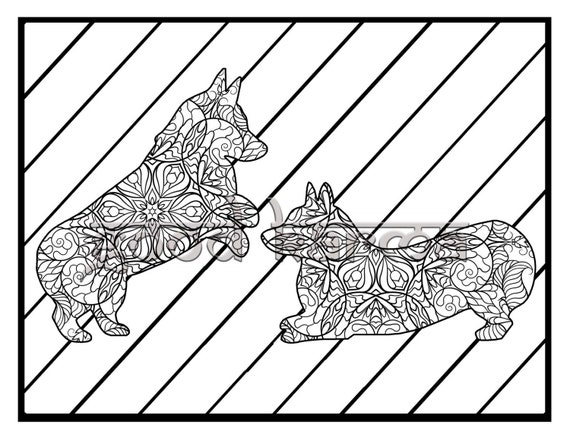 Items similar to The Corgi Coloring Book, Page 5 on Etsy