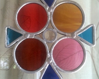 Vintage Stained Glass Suncatcher