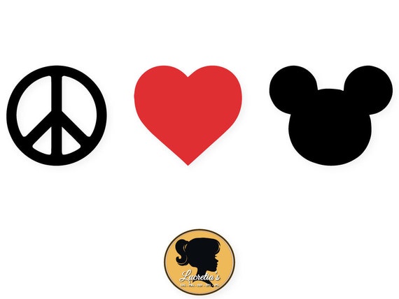 Download Mickey Peace Love SVG, Heart Peace Love Silhouette, love Silhouette,peace Svg, Screen Printing ...