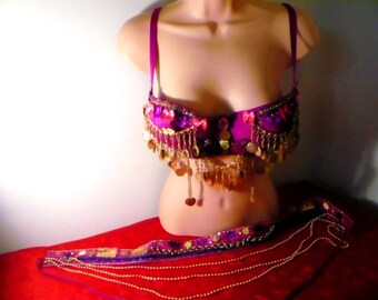 Tribal fusion bra andmatching belt.