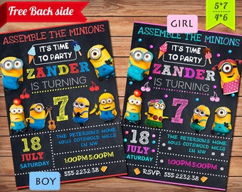 Minion Invitation, Minion Party, Minion Birthday Invitation, Minion Birthday Party, Boy Girl Minion Invitation - Digital, Printable.