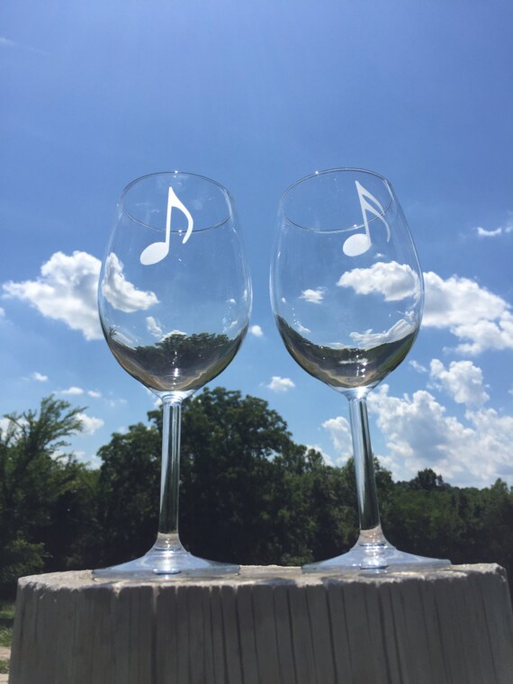 wine glasses music notes by EtchedOnIt on Etsy