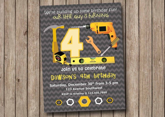 Tool Birthday Party Invitations 10