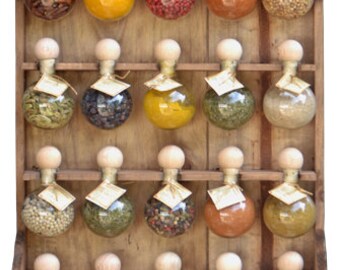 20 bubbles dyed spice racks wood "Bubbles of spices"