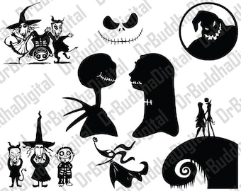 Sale! Nightmare Before Christmas SVG Collection - Nightmare DXF - Jack Skellington Clipart -Svg Files for Silhouette Cameo or Cricut