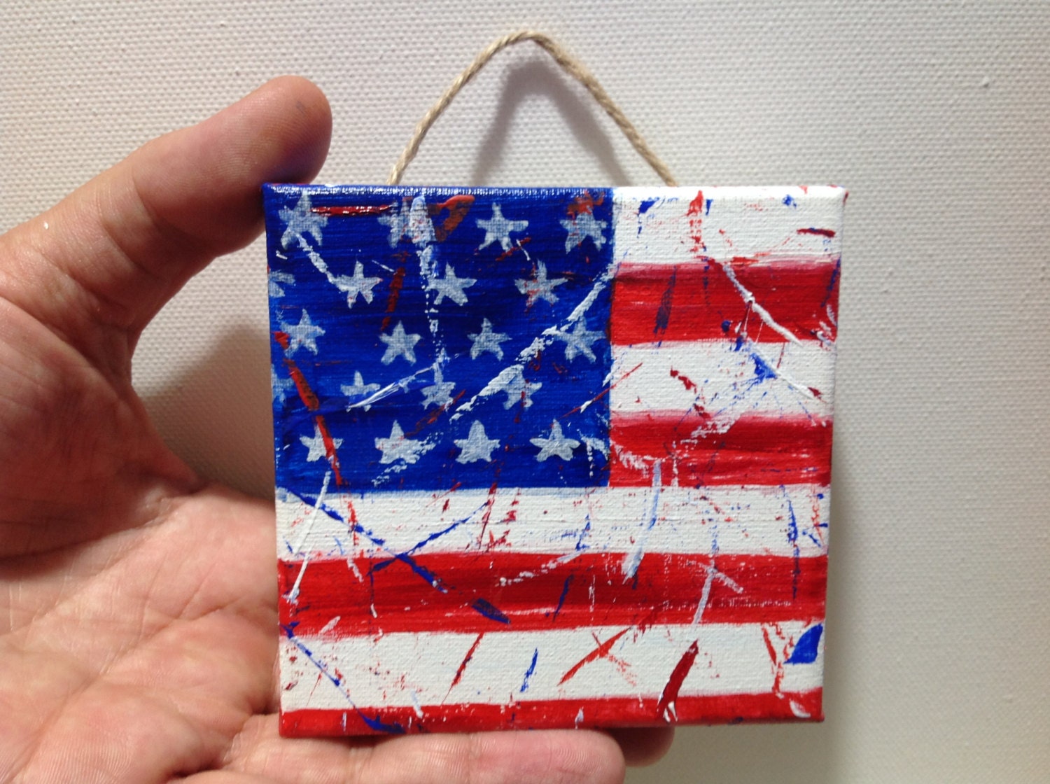 American Flag Painting Small Painting Flag Canvas Acrylic