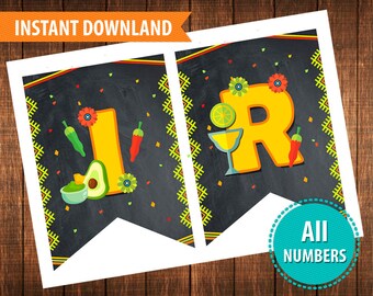 Fiesta banner, Fiesta bunting, Fiesta birthday banner. Fiesta printable banner, Fiesta party, Fiesta Instant Downland, Mexican Party.