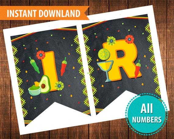 Items similar to Fiesta banner, Fiesta bunting, Fiesta birthday banner ...