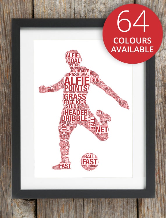 Football Word Art Print Personalised Football Print