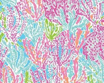 Lilly Inspired Rainbow Sea Grass Printed Vinyl - Nautical Pattern - Lilly Inspired Outdoor Vinyl & HTV