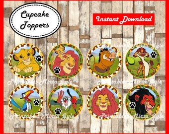 The Lion King cupcakes toppers, printable The Lion King party toppers, The Lion King cupcakes toppers