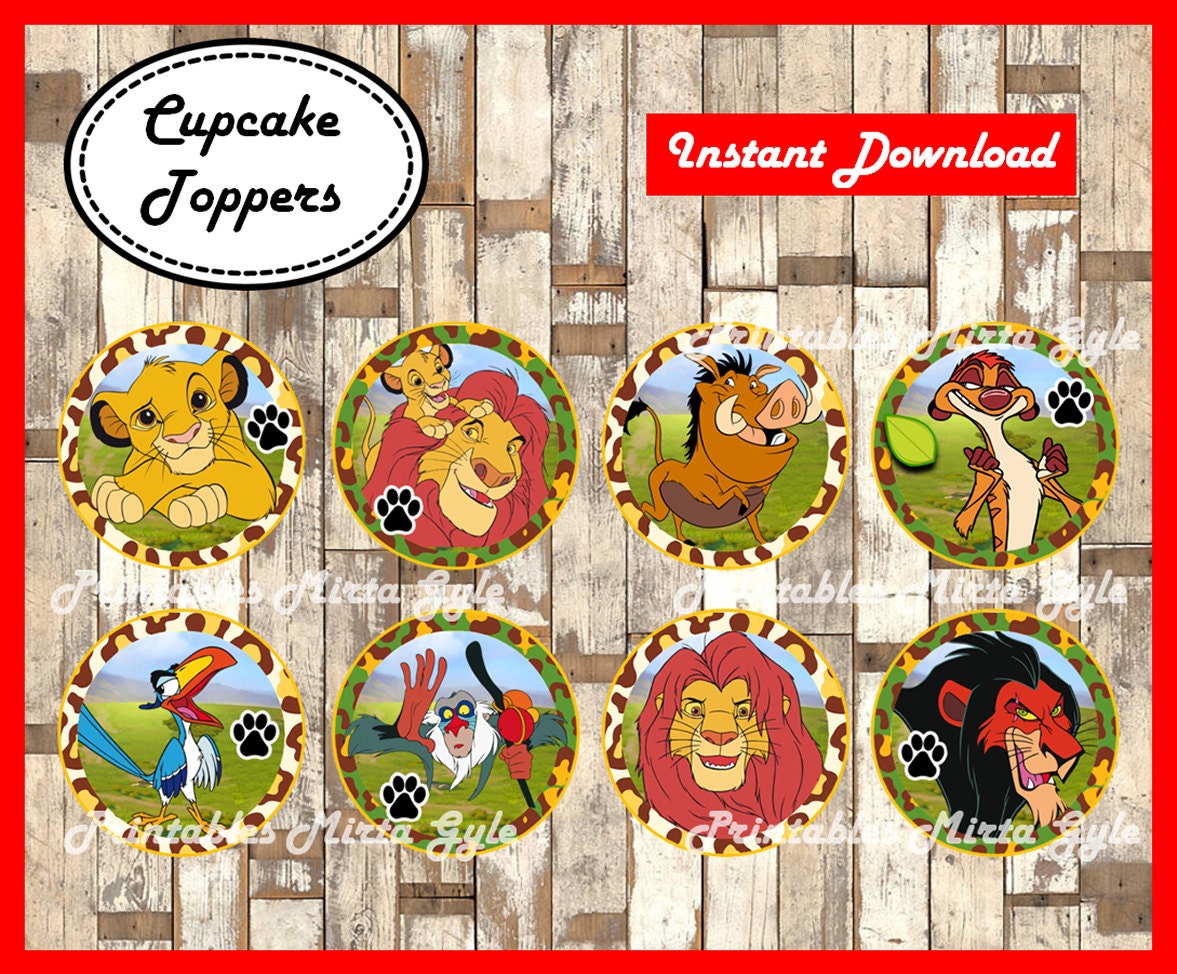 The Lion King cupcakes toppers printable The Lion King party