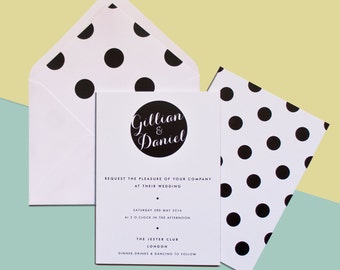 Polka Dot Wedding Invitation