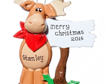 Personalized Ornament-Moose Ornament- Free Gift Bag Included