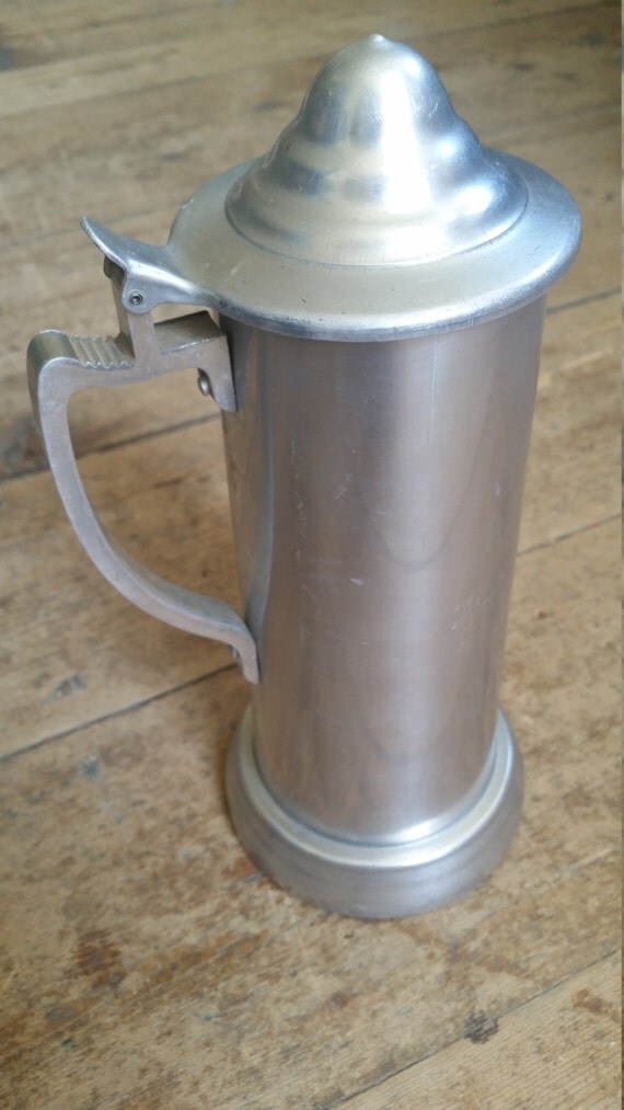 Large Vintage Metal Beer Stein. Vintage Barware. Vintage