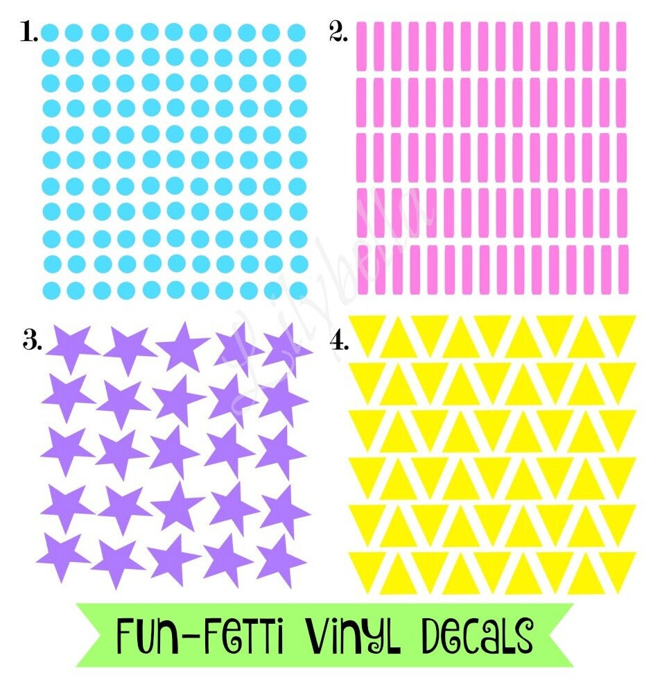 confetti decals vinyl decals vinyl confetti party